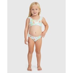 Roxy Bralette Set Girls 4 Aruba Blue Hawaiian Spirit Floral Bikini Swimsuit
